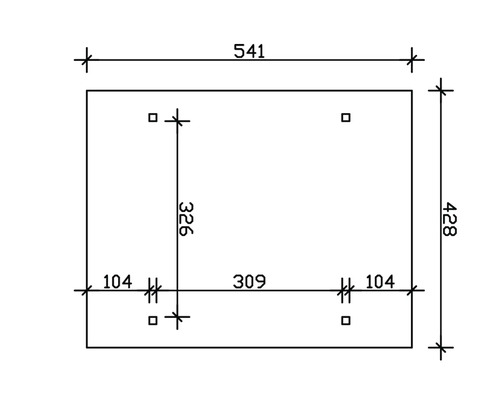 Dessin technique avec cotes 541, 428, 326 et 104.