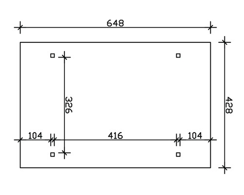 Dessin technique d''une plaque rectangulaire avec des cotes pour les trous de montage