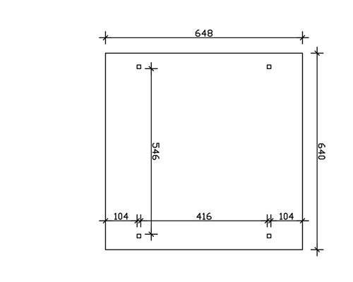 Dessin technique avec dimensions : 648, 640, 546, 416 et 104.