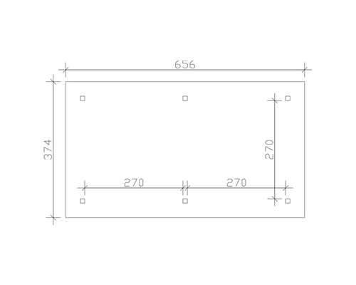 Dessin technique avec les dimensions 656 et 374