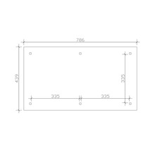 Dessin technique avec dimensions : 786 et 439