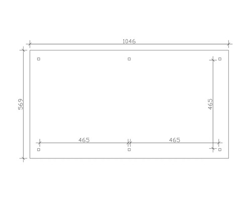 Technische Zeichnung mit Maßangaben 1046 und 569