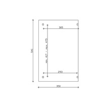 Dessin technique avec dimensions : 541, minimal 417 - maximal 475, 350, 293 et 305.
