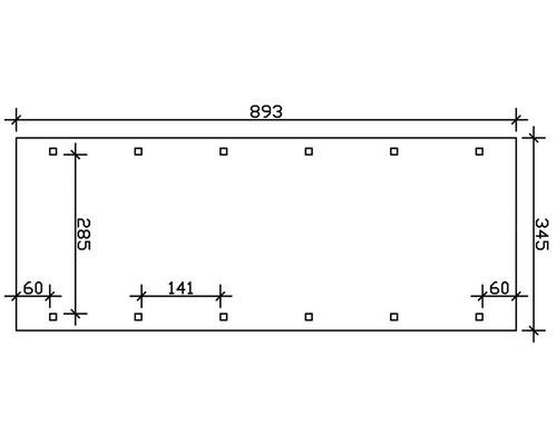 Dessin technique avec dimensions : longueur 893, largeur 345, autres dimensions détaillées