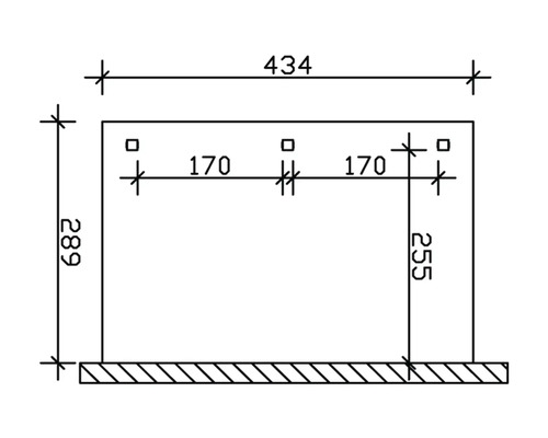 Technische Zeichnung mit Maßangaben in Millimetern