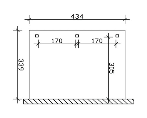 Dessin technique avec indications de dimensions.