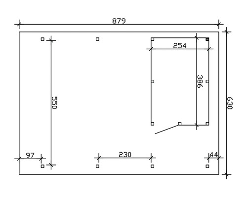 Technische Zeichnung mit Maßangaben in Millimetern