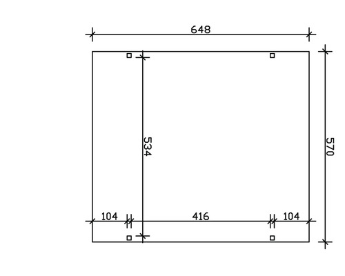 Technische Zeichnung mit Maßangaben für ein unbekanntes Produkt