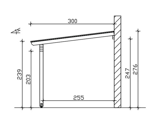 Schéma technique d''un toit de terrasse avec dimensions