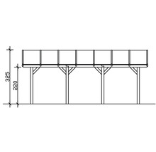 Schéma d''une terrasse en bois surélevée avec dimensions