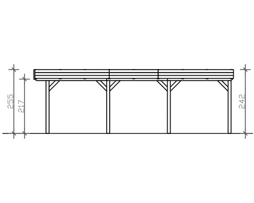 Zeichnung einer Holzterrasse mit Maßangaben