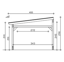 Toiture pour terrasse SKAN HOLZ Sanremo 541 x 400 cm anthracite