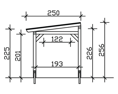 Schéma technique d''un abri avec dimensions