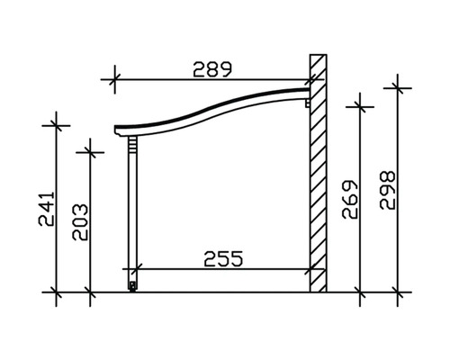 Dessin technique d''un store banne avec dimensions