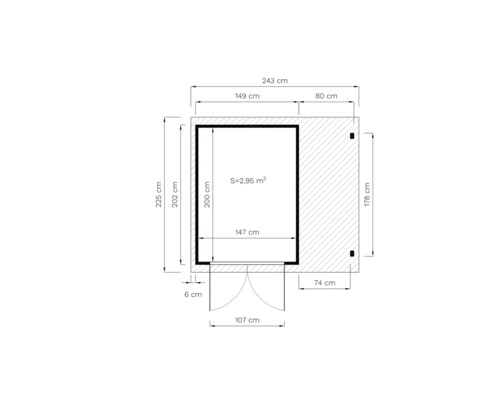 Plan avec dimensions en centimètres