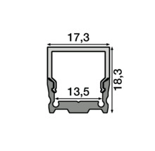 Querschnitt eines LED Profils mit Massangaben