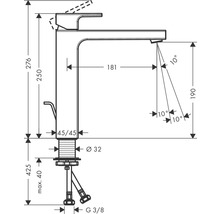 Dessin technique d''un robinet avec dimensions