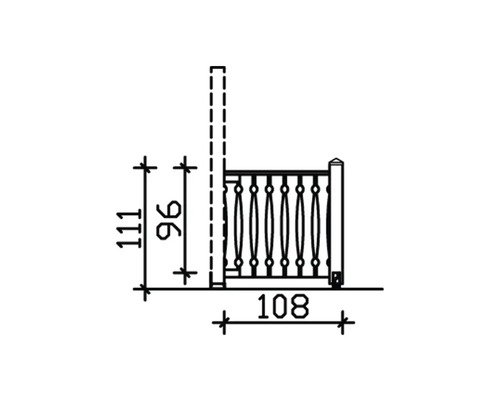 Schéma technique d''une balustrade avec dimensions