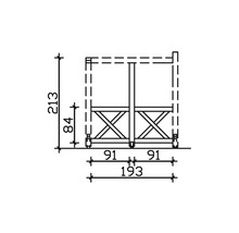 Dessin technique d''un élément de clôture avec indications de dimensions