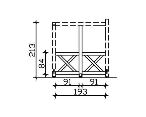 Dessin technique d''un élément de clôture avec indications de dimensions