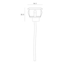 Technische Zeichnung einer LED-Bodenleuchte mit Maßangaben.