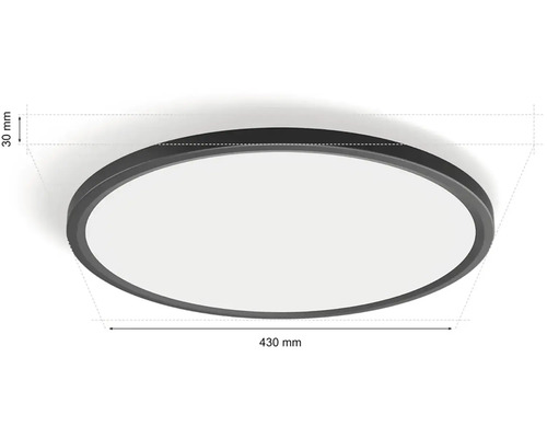 Runde Deckenleuchte, Durchmesser 430 Millimeter, Höhe 30 Millimeter