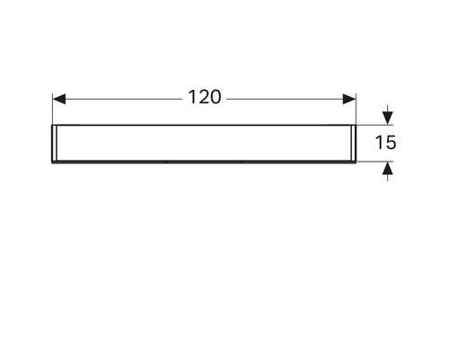 Dessin technique d''un objet mesurant 120 par 15
