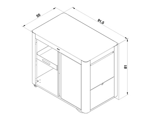 Dessin technique d''un chariot de barbecue avec dimensions