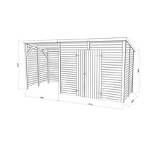 Illustration d''un abri de jardin avec des dimensions