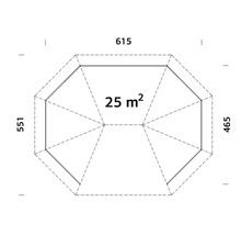 Pavillon Palmako Betty 25 m² 467 x 617 cm weiss