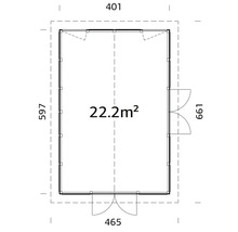 Pavillon Palmako Isabella 22,2 m² inkl. Fussboden 597 x 401 cm tauchgrundiert braun