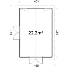 Pavillon Palmako Isabella 22,2 m² inkl. Fussboden 597 x 401 cm tauchgrundiert