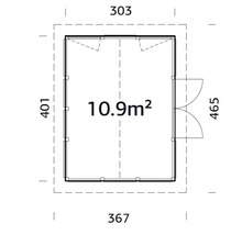 Pavillon Palmako Isabella 10,9 m² inkl. Fussboden 401 x 303 cm weiß