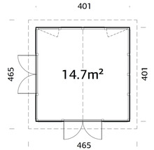 Pavillon Palmako Isabella 14,7 m² inkl. Fussboden 401 x 401 cm weiß