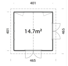 Pavillon Palmako Isabella 14,7 m² inkl. Fussboden 401 x 401 cm weiß