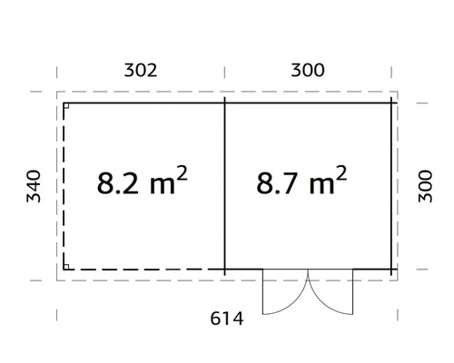 Plan du chalet de jardin avec dimensions