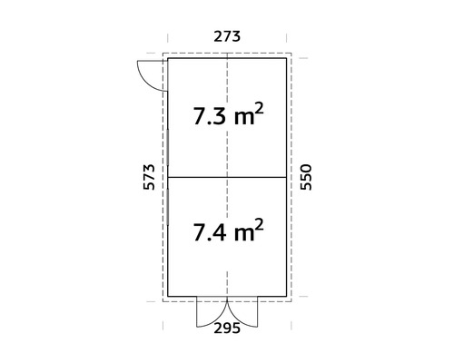 Plan d''un abri de jardin avec indications de dimensions