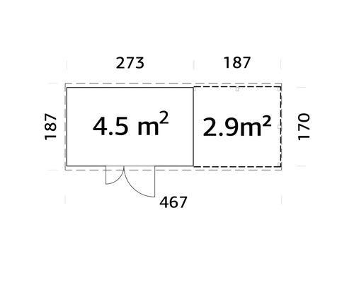 Plan avec indications de surface et dimensions