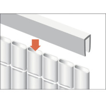 Profil en U pour finition de natte de protection visuelle en plastique