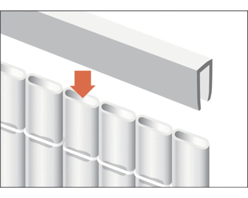 Profil en U pour finition de natte de protection visuelle en plastique