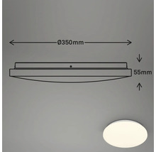 Schéma technique d''un plafonnier d''un diamètre de 350 mm et d''une hauteur de 55 mm