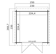 Gartenhaus Indi 250 x 268,7 cm natur