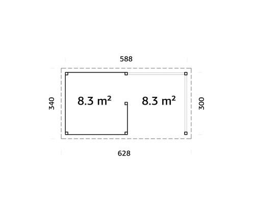 Plan avec dimensions pour abri de jardin