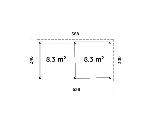 Plan avec dimensions pour une cabane de jardin