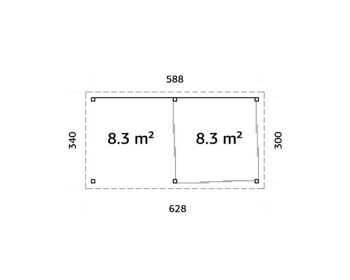 Plan avec indication de la surface et dimensions en centimètres