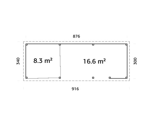 Plan d''un abri de jardin avec indications de surface et dimensions