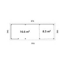 Plan d''un abri de jardin avec indications de surface