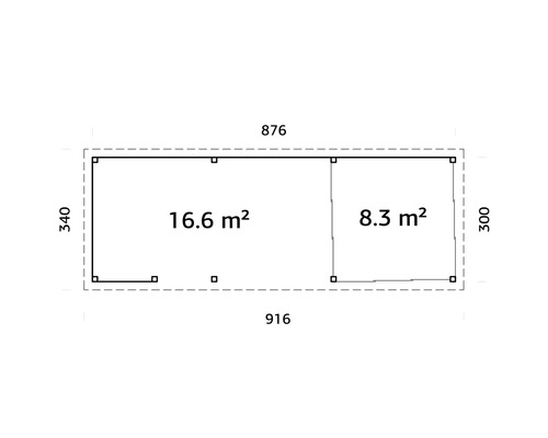 Plan d''un abri de jardin avec indications de surface