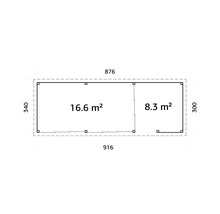 Plan avec les dimensions d''un abri de jardin