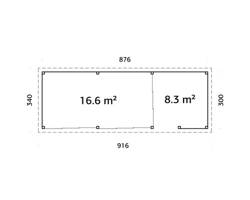 Plan avec les dimensions d''un abri de jardin